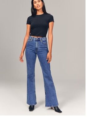 Abercrombie & Fitch Classic Blue High-Rise Flare Jeans